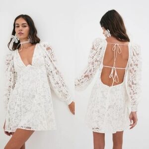For Love And Lemons White Floral Lace Dress